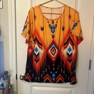 India Boutique Orange and Red Blouse